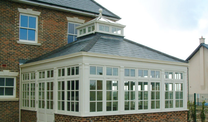 Solid roof orangery design